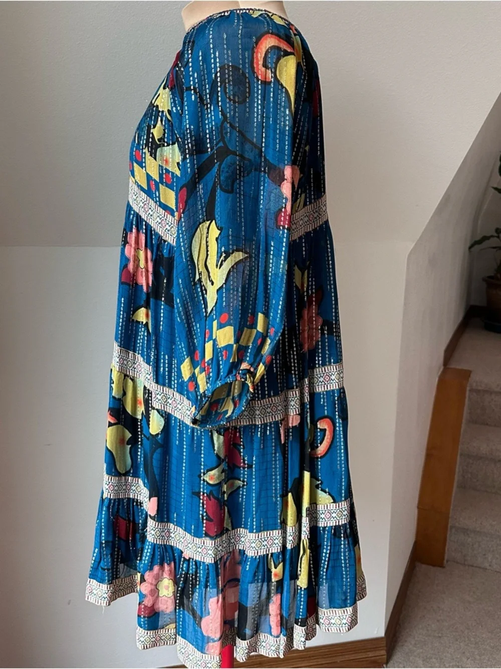 Anthropologie Verb Pallavi Singhee Eulalia Dress Size 6 Boho Art to Wear - Picture 7 of 11